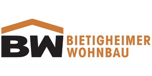 Bietigheimer Wohnbau Logo mit Dachsymbol und Schriftzug in Orange und Schwarz
