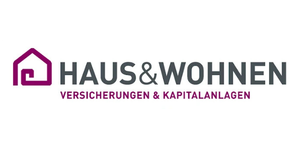 Haus & Wohnen Logo – Versicherungen & Kapitalanlagen mit Hausicon in Violett